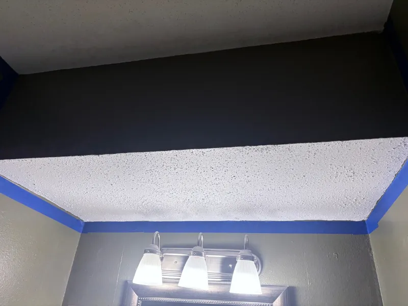 Finished ceiling and wall after reconstruction