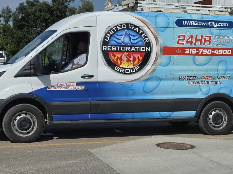 United Water Restoration Group of Iowa City service van